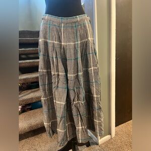 Vintage Pendleton Tartan Plaid A-Line Pleated Skirt Size 16 Teal Black White